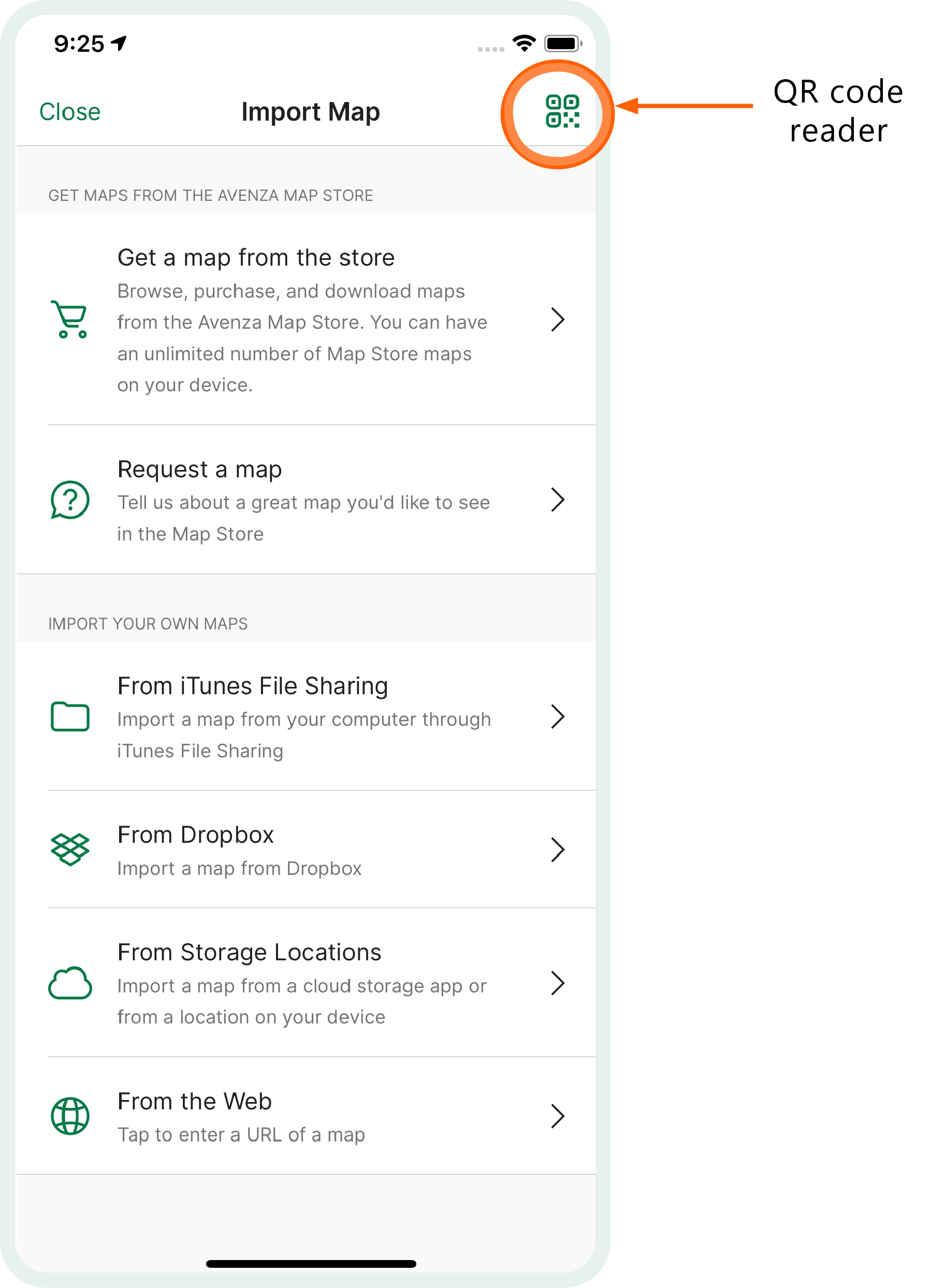 Importing maps from custom locations- QR Code